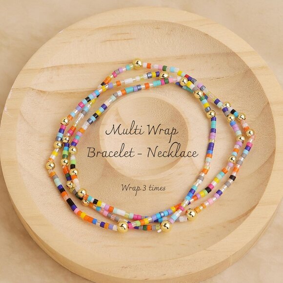 Colorful Seed Beaded Pearl Stackable Stretch Bracelets for Women - Picture 5 of 7